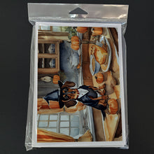 Load image into Gallery viewer, Dachshund Fall Kitchen Pumpkins Greeting Cards -  Blank Note Cards – 8-Pack of Artist-Designed Cards with Envelopes