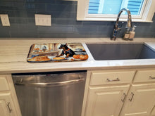 Load image into Gallery viewer, Doberman Pinscher Fall Kitchen Pumpkins Dish Drying Mat