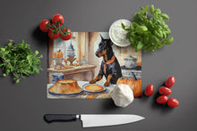 Load image into Gallery viewer, Doberman Pinscher Fall Kitchen Pumpkins Glass Cutting Boards – Durable, Decorative Kitchen Art Large