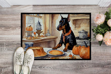 Load image into Gallery viewer, Doberman Pinscher Fall Kitchen Pumpkins Doormat -  18x27 Decorative Floor Mat – Indoor/Outdoor Rug
