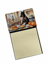 Load image into Gallery viewer, Doberman Pinscher Fall Kitchen Pumpkins Sticky Note Holder- Refiilable Desk Accessory Note Pad