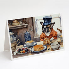 Load image into Gallery viewer, French Bulldog Fall Kitchen Pumpkins Greeting Cards -  Blank Note Cards – 8-Pack of Artist-Designed Cards with Envelopes