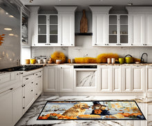 Load image into Gallery viewer, Golden Retriever Fall Kitchen Pumpkins Runner Mat 28x58