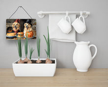 Load image into Gallery viewer, Golden Retriever Fall Kitchen Pumpkins Wall or Door Hanging Prints