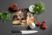 Load image into Gallery viewer, Golden Retriever Fall Kitchen Pumpkins Glass Cutting Boards – Durable, Decorative Kitchen Art Large