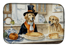 Load image into Gallery viewer, Golden Retriever Fall Kitchen Pumpkins Dish Drying Mat