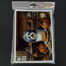 Load image into Gallery viewer, Havanese Fall Kitchen Pumpkins Greeting Cards -  Blank Note Cards – 8-Pack of Artist-Designed Cards with Envelopes