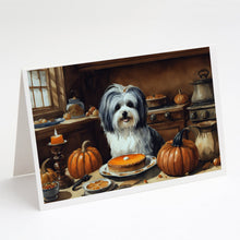 Load image into Gallery viewer, Havanese Fall Kitchen Pumpkins Greeting Cards -  Blank Note Cards – 8-Pack of Artist-Designed Cards with Envelopes