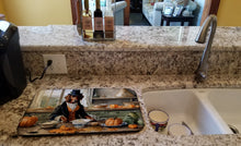 Load image into Gallery viewer, Irish Setter Fall Kitchen Pumpkins Dish Drying Mat
