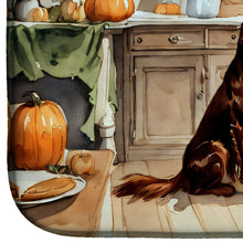 Load image into Gallery viewer, Irish Setter Fall Kitchen Pumpkins Dish Drying Mat