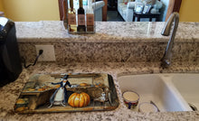 Load image into Gallery viewer, Italian Greyhound Fall Kitchen Pumpkins Dish Drying Mat