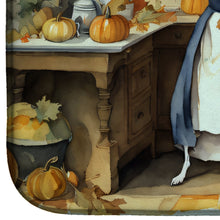 Load image into Gallery viewer, Italian Greyhound Fall Kitchen Pumpkins Dish Drying Mat
