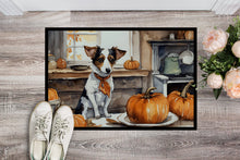 Load image into Gallery viewer, Jack Russell Terrier Fall Kitchen Pumpkins Doormat -  18x27 Decorative Floor Mat – Indoor/Outdoor Rug