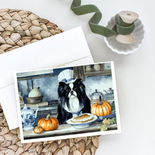 Load image into Gallery viewer, Japanese Chin Fall Kitchen Pumpkins Greeting Cards -  Blank Note Cards – 8-Pack of Artist-Designed Cards with Envelopes