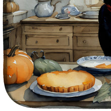 Load image into Gallery viewer, Black Lab Fall Kitchen Pumpkins Dish Drying Mat