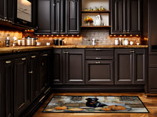 Load image into Gallery viewer, Black Lab Fall Kitchen Pumpkins Runner Mat 28x58