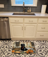 Load image into Gallery viewer, Black Lab Fall Kitchen Pumpkins Memory Foam Kitchen Mat