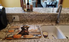 Load image into Gallery viewer, Chocolate Lab Fall Kitchen Pumpkins Dish Drying Mat