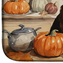 Load image into Gallery viewer, Chocolate Lab Fall Kitchen Pumpkins Dish Drying Mat