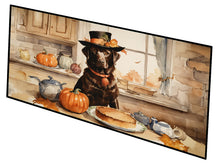 Load image into Gallery viewer, Chocolate Lab Fall Kitchen Pumpkins Runner Mat 28x58