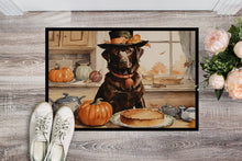 Load image into Gallery viewer, Chocolate Lab Fall Kitchen Pumpkins Doormat - 24x36 Decorative Floor Mat – Indoor/Outdoor Rug with Artistic Flair