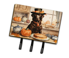 Load image into Gallery viewer, Chocolate Lab Fall Kitchen Pumpkins Leash or Key Holder
