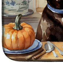 Load image into Gallery viewer, Chocolate Lab Fall Kitchen Pumpkins Dish Drying Mat
