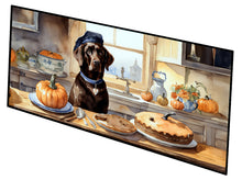 Load image into Gallery viewer, Chocolate Lab Fall Kitchen Pumpkins Runner Mat 28x58