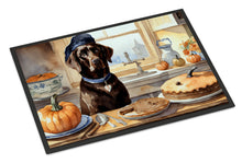 Load image into Gallery viewer, Chocolate Lab Fall Kitchen Pumpkins Doormat -  18x27 Decorative Floor Mat – Indoor/Outdoor Rug