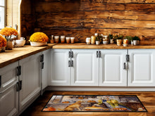 Load image into Gallery viewer, Yellow Lab Fall Kitchen Pumpkins Runner Mat 28x58