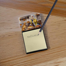 Load image into Gallery viewer, Yellow Lab Fall Kitchen Pumpkins Sticky Note Holder- Refiilable Desk Accessory Note Pad