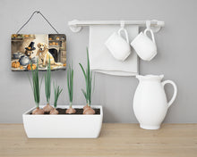 Load image into Gallery viewer, Yellow Lab Fall Kitchen Pumpkins Wall or Door Hanging Prints