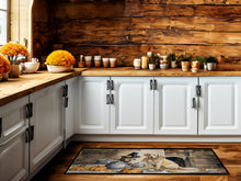 Load image into Gallery viewer, Yellow Lab Fall Kitchen Pumpkins Runner Mat 28x58