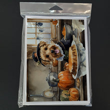 Load image into Gallery viewer, Lakeland Terrier Fall Kitchen Pumpkins Greeting Cards -  Blank Note Cards – 8-Pack of Artist-Designed Cards with Envelopes