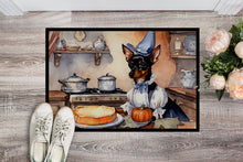 Load image into Gallery viewer, Miniature Pinscher Fall Kitchen Pumpkins Doormat - 24x36 Decorative Floor Mat – Indoor/Outdoor Rug with Artistic Flair