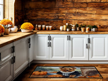 Load image into Gallery viewer, Norfolk Terrier Fall Kitchen Pumpkins Runner Mat 28x58
