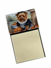 Load image into Gallery viewer, Norfolk Terrier Fall Kitchen Pumpkins Sticky Note Holder- Refiilable Desk Accessory Note Pad