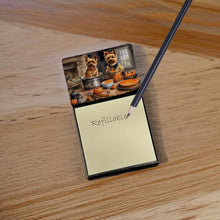 Load image into Gallery viewer, Norwich Terrier Fall Kitchen Pumpkins Sticky Note Holder- Refiilable Desk Accessory Note Pad