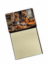 Load image into Gallery viewer, Norwich Terrier Fall Kitchen Pumpkins Sticky Note Holder- Refiilable Desk Accessory Note Pad