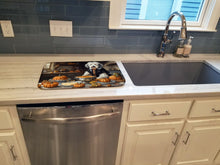 Load image into Gallery viewer, Old English Sheepdog Fall Kitchen Pumpkins Dish Drying Mat