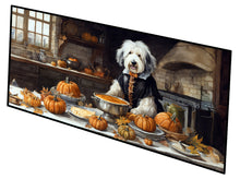 Load image into Gallery viewer, Old English Sheepdog Fall Kitchen Pumpkins Runner Mat 28x58