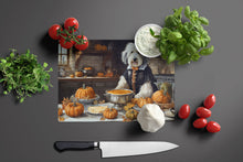 Load image into Gallery viewer, Old English Sheepdog Fall Kitchen Pumpkins Glass Cutting Boards – Durable, Decorative Kitchen Art Large