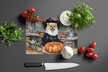 Load image into Gallery viewer, Pomeranian Fall Kitchen Pumpkins Glass Cutting Boards – Durable, Decorative Kitchen Art Large