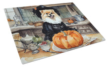 Load image into Gallery viewer, Pomeranian Fall Kitchen Pumpkins Glass Cutting Boards – Durable, Decorative Kitchen Art Large