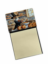 Load image into Gallery viewer, Pomeranian Fall Kitchen Pumpkins Sticky Note Holder- Refiilable Desk Accessory Note Pad