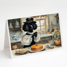 Load image into Gallery viewer, Poodle Fall Kitchen Pumpkins Greeting Cards -  Blank Note Cards – 8-Pack of Artist-Designed Cards with Envelopes