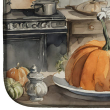 Load image into Gallery viewer, Poodle Fall Kitchen Pumpkins Dish Drying Mat