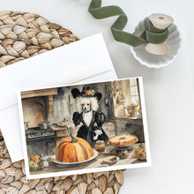 Load image into Gallery viewer, Poodle Fall Kitchen Pumpkins Greeting Cards -  Blank Note Cards – 8-Pack of Artist-Designed Cards with Envelopes