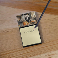 Load image into Gallery viewer, Poodle Fall Kitchen Pumpkins Sticky Note Holder- Refiilable Desk Accessory Note Pad