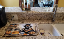 Load image into Gallery viewer, Pug Fall Kitchen Pumpkins Dish Drying Mat